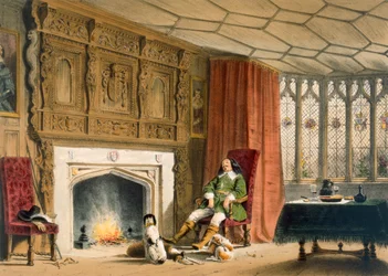 Écuyer avec ses Chiens près du Foyer, Southam Delabere, Gloucestershire, de 